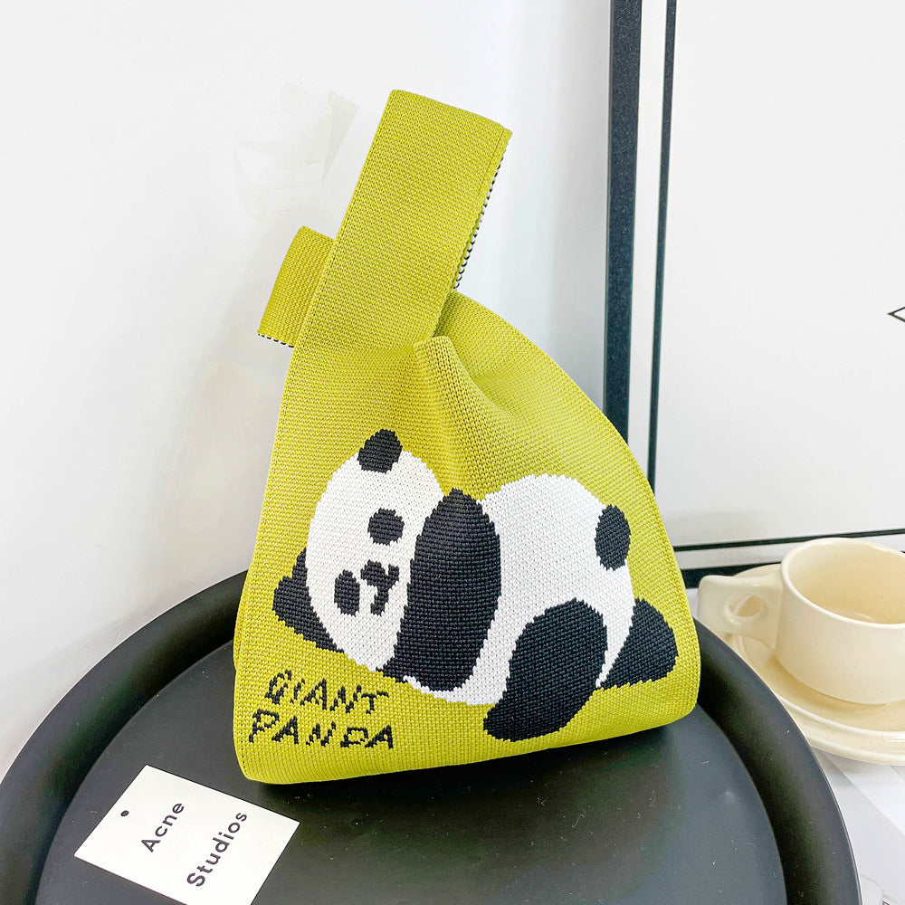 Panda Knitted Soft Woven Bag