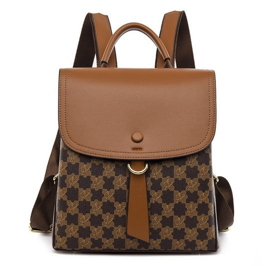 Brown Print Backpack