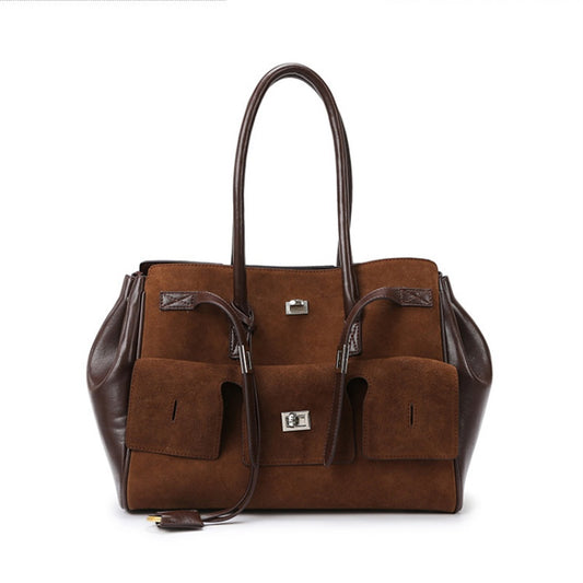 Brown Frosted Large Capacity Shoulder Bag