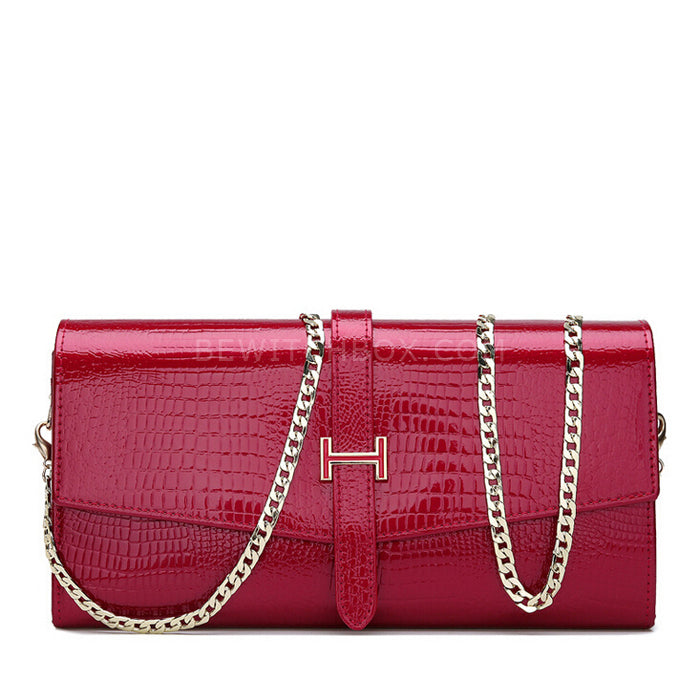 Crocodile pattern shoulder bag evening bag