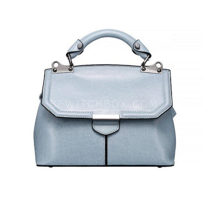 Light Blue Cowhide Crossbody Bag