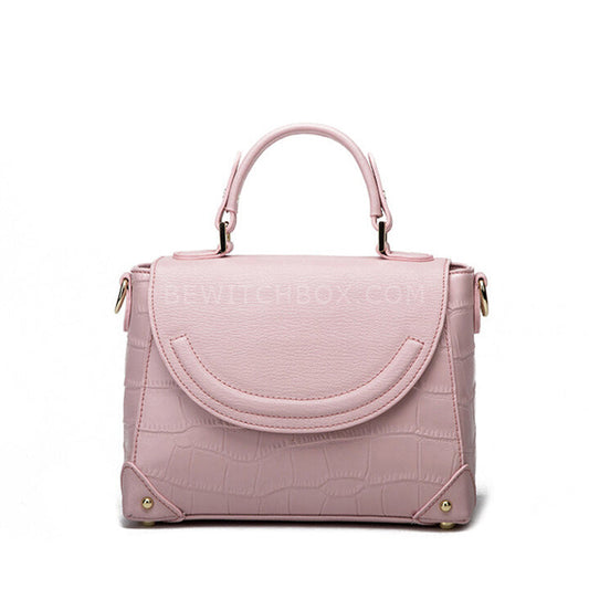 Crocodile Embossed Flip Crossbody Bag