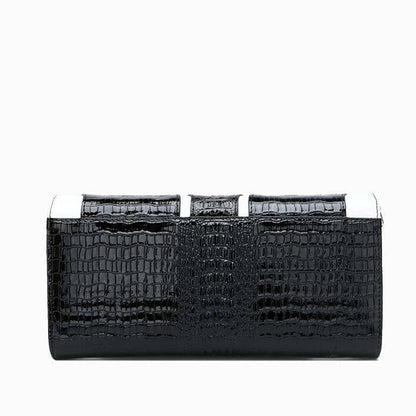 Crocodile pattern chain shoulder bag