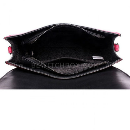 Stone Grain Leather Shoulder Bag