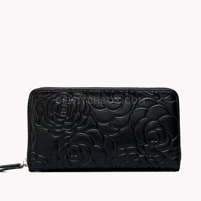 Embossed pattern ladies clutch bag