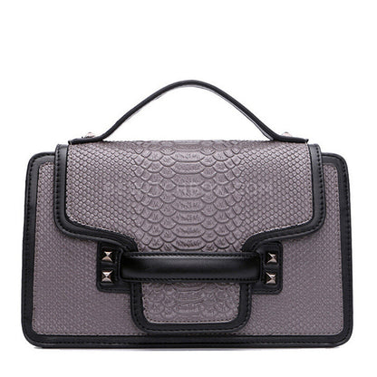 The crocodile grain handbag with printed